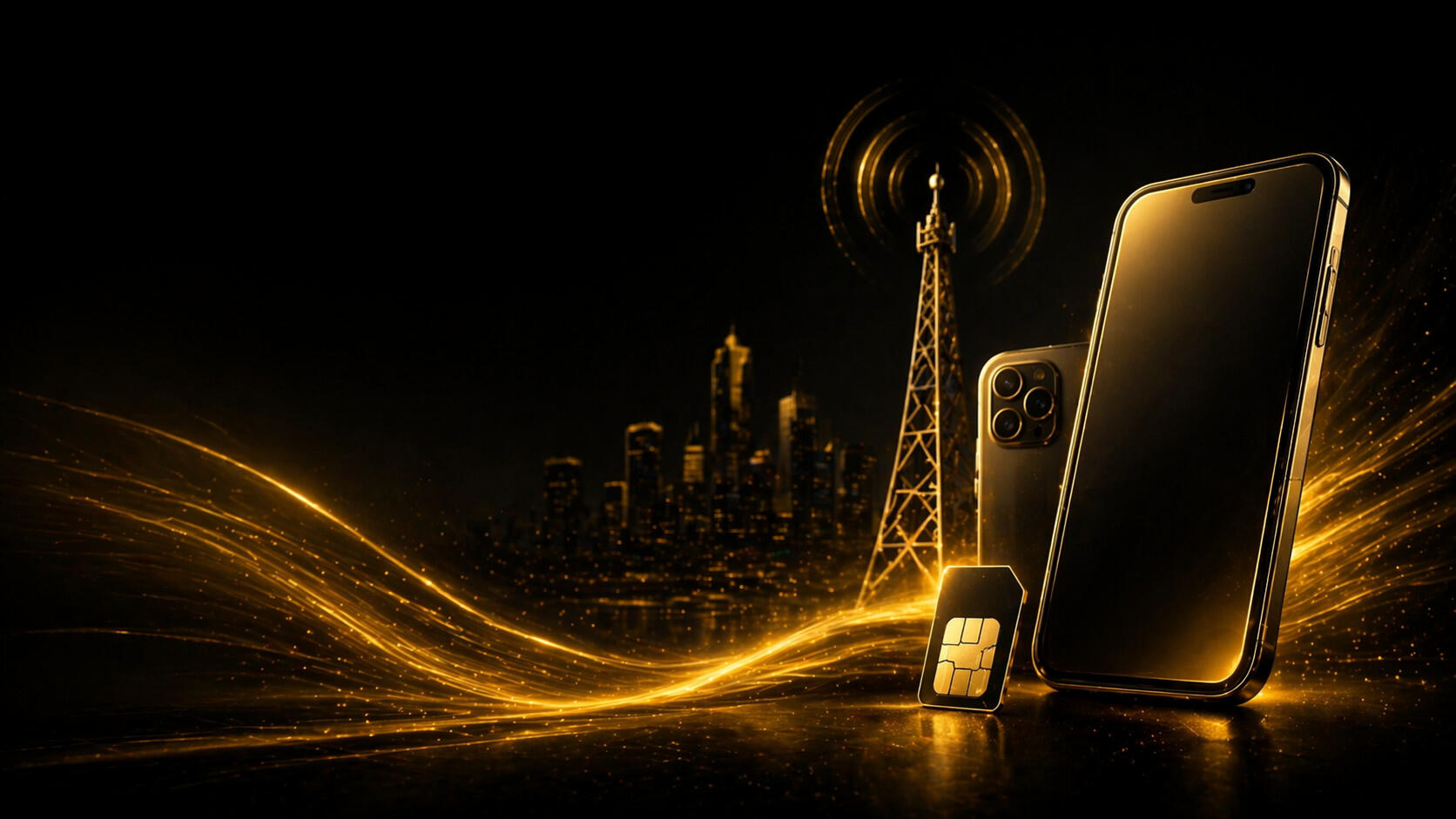 Luxuriöse Technik in leuchtendem Gold